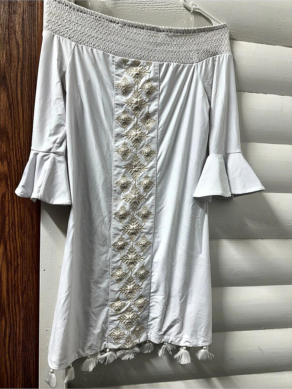 White Embroidered Mini Dress